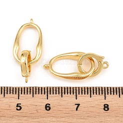 真鍮製折りたたみ式クラスプ  オーバル  ラックめっき  長持ちメッキ  鉛フリー＆カドミウムフリー  18KGP本金メッキ  25.5mm&nbsp;KK-H292-25G