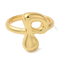 Initials Brass Open Cuff Ring for Women&nbsp;RJEW-N046-02P-G