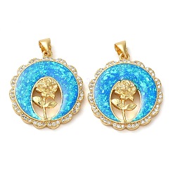 Rack Plating Brass Micro Pave Clear Cubic Zirconia Pendants&nbsp;KK-P268-10B-G