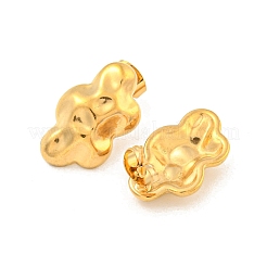 304ステンレススチール製イヤリング  女性用スタッドピアス  ナゲット  ゴールドカラー  21x13mm&nbsp;EJEW-L290-007G