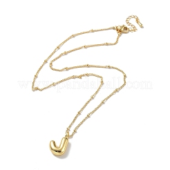 Initial Letter Brass Pendant Necklace&nbsp;NJEW-A015-21G-J