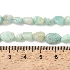 天然石アマゾナイトビーズ連売り  ナゲット  タンブルストーン  5~8x7~12x4~6mm  穴：1mm  約43~44個/連  15.47''（39.3センチメートル）&nbsp;G-Z126-A01