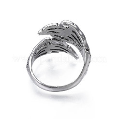 Gothic Punk Skull Hand Alloy Open Cuff Ring for Men Women&nbsp;RJEW-T009-57AS