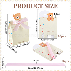 10Pcs Bear Folding Paper Gift Boxes&nbsp;CON-WH0001-77A