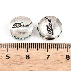 Father's Day Alloy Rhinestone European Beads&nbsp;FIND-NH0001-20AS