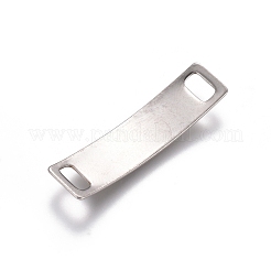 変色しない201ステンレス鋼リンクコネクター  空白タグのスタンプ  長方形  ステンレス鋼色  6x24.5x0.5mm  穴：4x2mm&nbsp;LS-X-STAS-D0002-26P