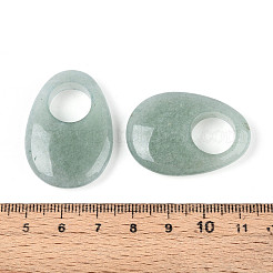天然グリーンアベンチュリンの大きな穴のペンダント  卵チャーム  35~36.5x24.5~25.5x7~8mm  穴：12~12.5mm&nbsp;G-N348-06B-05