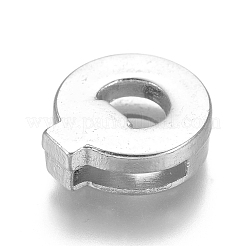 合金スライドチャーム  文字Q  12x13x4mm  穴：1.5x8mm&nbsp;LS-PALLOY-WH0069-02Q-P