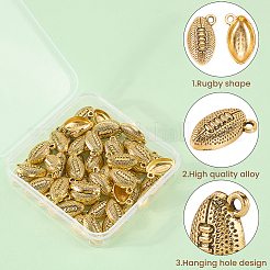 チベット風アロイペンダント90個  ラグビーのチャーム  アンティークブロンズ  17.5x10.5x4.5mm  穴：1.6mm&nbsp;FIND-SC0023-15AB