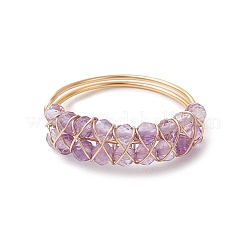 Natural Amethyst & Moss Agate & Apatite Finger Rings&nbsp;RJEW-TA00182