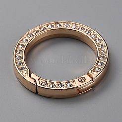合金クリスタル ラインストーン スプリング ゲート リング  リング形状  ライトゴールド  34x5mm  内径：24.5mm&nbsp;FIND-WH0129-34B-KCG