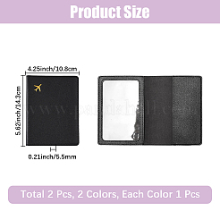 2Pcs 2 Colors PVC Passport Protector Covers&nbsp;AJEW-CL0005-16B