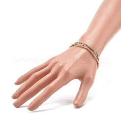 女の子の女性のための丸いccbプラスチックビーズストレッチブレスレットセット  ミックスカラー  ビーズ：3mm  内径：2-1/4インチ（5.6cm）&nbsp;BJEW-JB07002