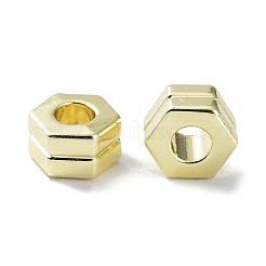 めっき合金ビーズラック  六角  ゴールドカラー  6.5x7x4.5mm  穴：3mm&nbsp;PALLOY-Q458-25G