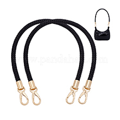 Imitation Leather Braided Round Cord Bag Handles with Zinc Alloy Clasps&nbsp;FIND-WH0126-941A-01