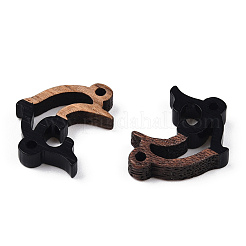 Opaque Resin & Walnut Wood Connector Charms&nbsp;RESI-N039-46A