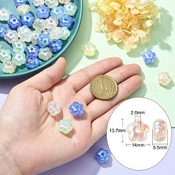 50Pcs UV Plating Rainbow Iridescent Acrylic Beads&nbsp;PACR-CJ0001-27