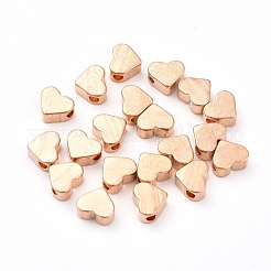真鍮ビーズ  ハート  ライトゴールド  6x7x3mm  穴：1.5mm&nbsp;KK-WH0033-66RG