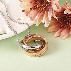 Women's 3 Circles Interlocking Pendant Necklace&nbsp;JN1012A
