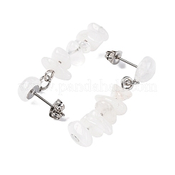 Natural Quartz Crystal Dangle Stud Earrings&nbsp;EJEW-JE06371-09