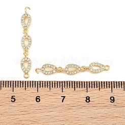 Brass Micro Pave Clear Cubic Zirconia Connector Charms&nbsp;CU-CBAA6E8-12G