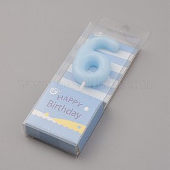 パラフィンキャンドル  数形の無煙キャンドル  結婚式のための装飾  誕生日パーティー  空色  NUM。6  6：90.5x28.5x8mm&nbsp;DIY-K028-D01-06