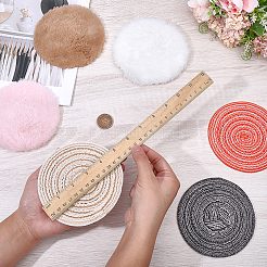 6Pcs 6 Styles Flat Round Mini Velet Carpet&nbsp;AJEW-FG0005-68