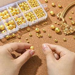 468Pcs 5 Style Brass Round Textured Spacer Beads&nbsp;KK-CJ0002-13