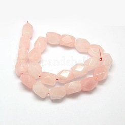 Natural Rose Quartz Faceted Rhombus Beads Strands&nbsp;G-L235A-01