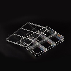 長方形型のプラスチック製のアクセサリービーズコンテナ  透明  200x300x35mm&nbsp;OBOX-O002-03