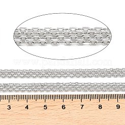 304ステンレス鋼トリプルアズキチェーン  ハンダ付け  スプールで  ステンレス鋼色  5x1.4mm&nbsp;CHS-L034-01A-P