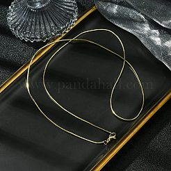 1mm Rack Plating Brass Square Snake Chain Necklaces for Women Men&nbsp;MAK-L044-18G
