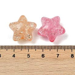 クリアクラックアクリルビーズ  スター  ミックスカラー  18x19x13mm  穴：2mm  227個/ 500g&nbsp;OACR-B031-08