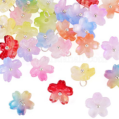 27Pcs 9 Colors Two Tone Glass Charms&nbsp;PALLOY-TADJ00014