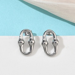304ステンレススチールスタッドピアス6組  オーバル  ステンレス鋼色  18.5x12mm&nbsp;EJEW-C180-01P