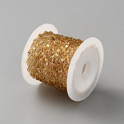 ステンレススチールチェーン  ハンダ付け  スプールで  18KGP本金メッキ  4x2x0.1mm&nbsp;CHS-WH20008-01G