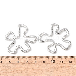 304ステンレススチール中空ペンダント  花のチャーム  変色しない  ステンレス鋼色  40x39.5x3mm  穴：5.5~7.8mm&nbsp;STAS-A133-07P
