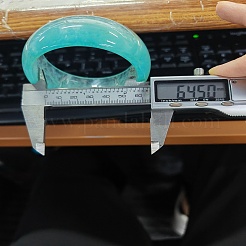 女性用樹脂バングル  フラットラウンド  ミディアムターコイズ  内径：2-1/2インチ（6.45cm）&nbsp;BJEW-WH0011-96C-01