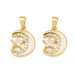 Brass Micro Pave Clear Cubic Zirconia Pendants&nbsp;CU-T001-10G