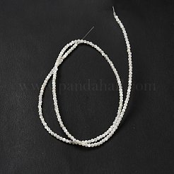 天然ホワイトシェルビーズ連売り  ラウンド  ホワイト  2mm  穴：0.5mm  約199個/連  15.55インチ（39.5cm）&nbsp;SHEL-G014-14