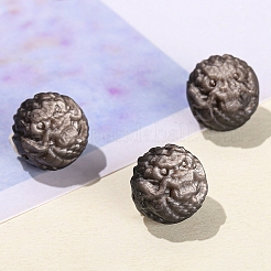 天然銀黒曜石ビーズ  ドラゴン  15mm&nbsp;PW-WG68458-01