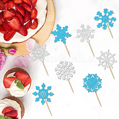 Paper & Glitter Sequins Cake Toppers with Bamboo Stick&nbsp;DIY-WH20087-006