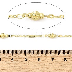 真鍮フィガロチェーン  スプールで  ハンダ付け  円柱  18KGP本金メッキ  13.5x4mm&nbsp;KK-D391-06G