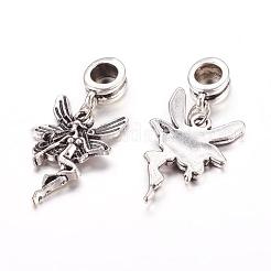 合金ヨーロッパダングルチャーム  天使  アンティークシルバー  33mm  穴：5mm&nbsp;X-PALLOY-JF00001-09