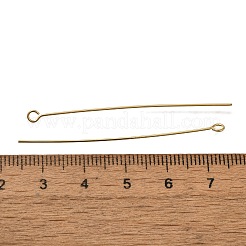 真鍮製アイピン  鉛フリー＆カドミウムフリー  24KGP本金メッキ  50x3x0.7mm  穴：1.8mm&nbsp;KK-H502-02I-G