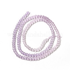 透明なグラデーションカラーのガラスビーズ連売り  多面カットラウンド  ミディアムパープル＆ピンク  3x2.8mm  穴：0.9mm  約123個/連  14.53''（36.9センチメートル）&nbsp;X1-GLAA-H021-01B-26