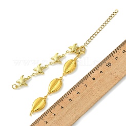 Summer Beach 304 Stainless Steel Shell Starfish Link Chain Bracelet Making&nbsp;AJEW-JB01620