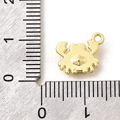 合金ラインストーンペンダント  海の生き物のチャーム  カニ  9x11.5x3.4mm  穴：1.4mm&nbsp;PALLOY-D330-02G-01B