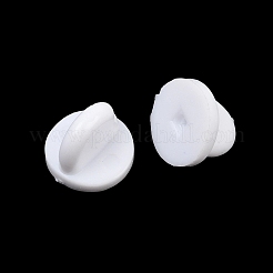 ゴムピンバック  バタフライクラッチバッキングピンキャップ  ブローチ用ネクタイ帽子バッジ  ホワイト  10x7.5mm  穴：1.5mm&nbsp;PL-CBAC5BF-01A