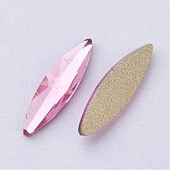 フラットバックk9ガラスラインストーンカボション  バックメッキ  多面カット  馬の目  ミックスカラー  11x3x1.8mm&nbsp;RGLA-F034-3x11mm-M